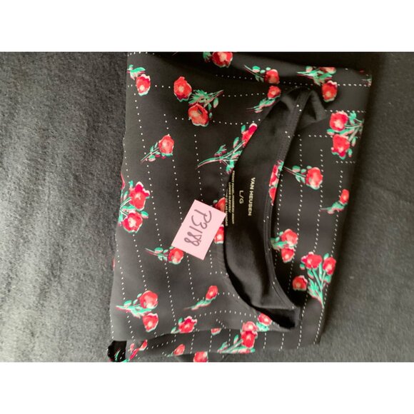 Van Heusen Womens Black Floral Bell Sleeve Top Size Large - Picture 11 of 11